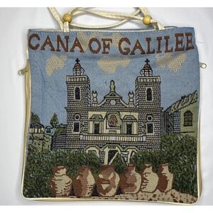 Cana Of Galilee Handbag‎ Tote Shoulder Purse Handmade Zipper Bag Medium Vintage